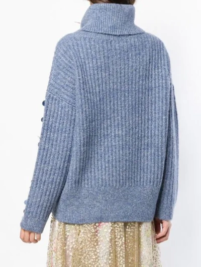 MANOUSH EMBELLISHED KNITTED SWEATER - 蓝色