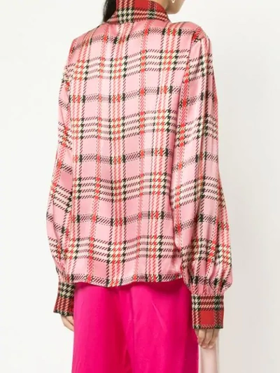 Shop Emilia Wickstead Tartan Print Shirt In Pink