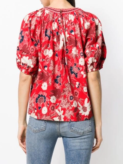 Shop Ulla Johnson Floral Blouse In Red