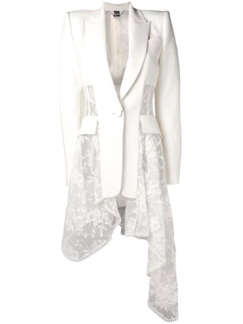 white lace blazer dress