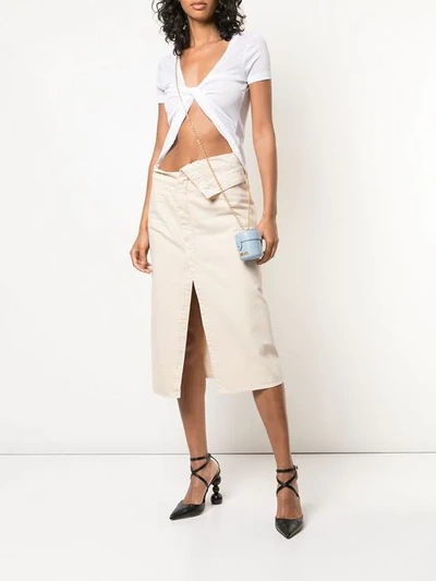 Shop Jacquemus 'jean' Rock Mit Umschlag In Neutrals