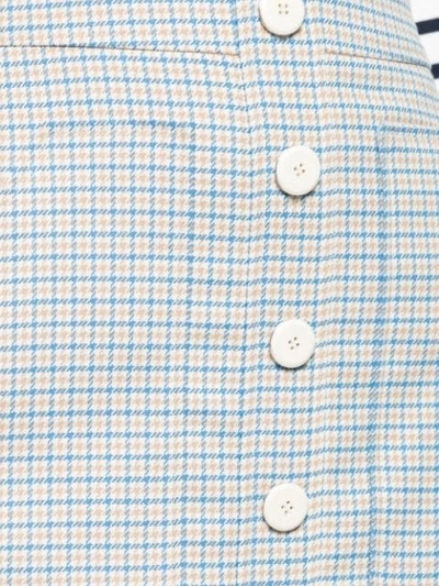 Shop Veronica Beard Plaid Button Skirt In Blue