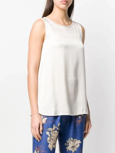 Shop Antonelli Sleeveless Silk Blouse In Neutrals