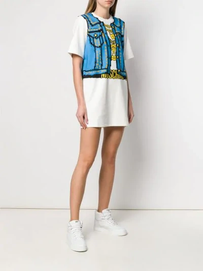 Shop Moschino Printed T-shirt Dress In White
