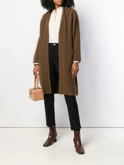 Shop Ferragamo Gancini Cardi-coat In Brown