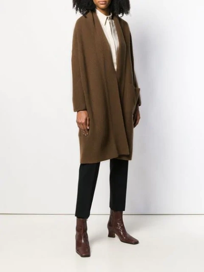 Shop Ferragamo Gancini Cardi-coat In Brown