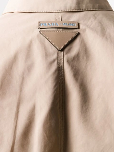 Shop Prada Long Trench Coat In Brown
