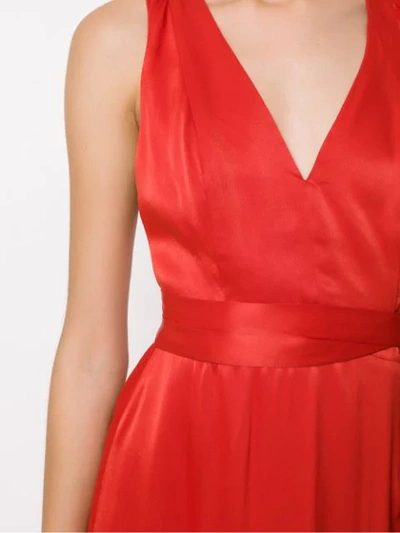 Shop Tufi Duek V-neck Long Dress In Red