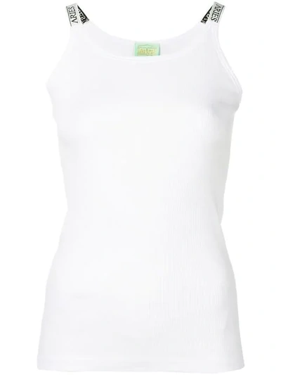 Shop Aries Ribbed Vest Top In White