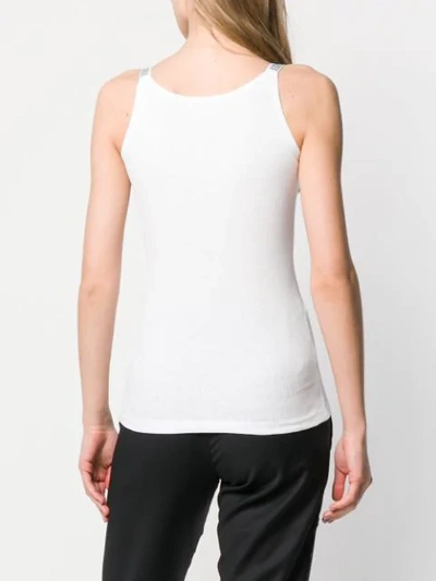 Shop Aries Ribbed Vest Top In White