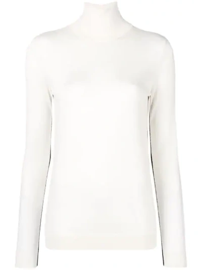 Shop Lanvin Turtle-neck Fitted Sweater In Neutrals