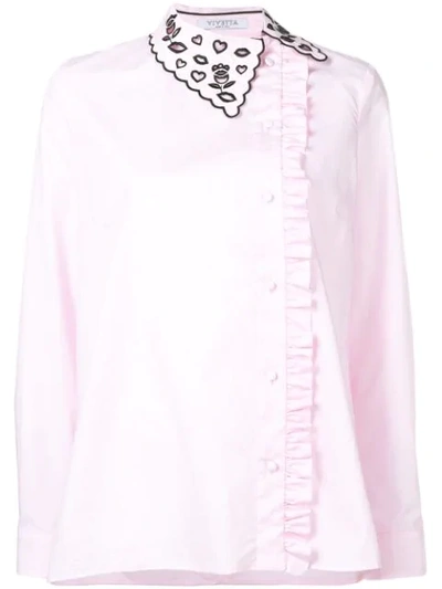 Shop Vivetta Asymmetric Placket Shirt - Pink