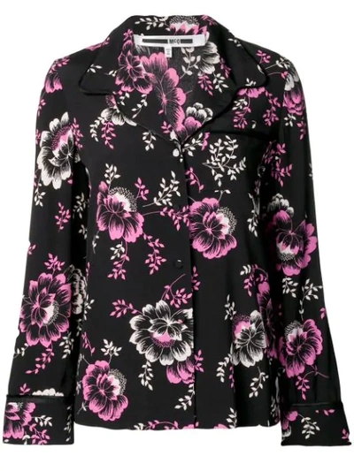 Mcq By Alexander Mcqueen Floral Print Lounge Shirt In Black