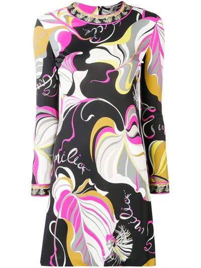 Shop Emilio Pucci Frida Print Shift Dress In Black