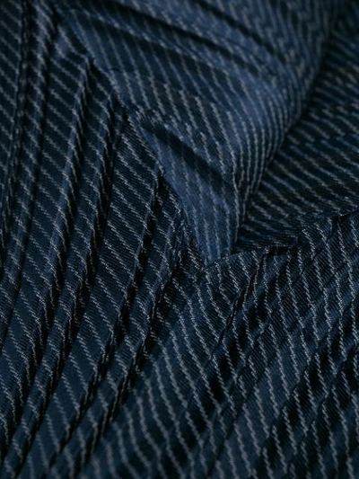 Shop Issey Miyake Denim Pleated Jacket - Blue