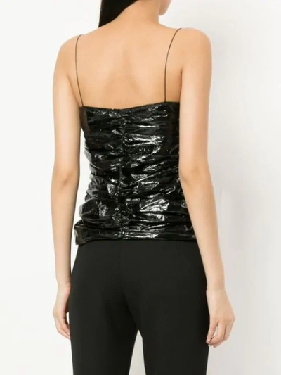 Shop Georgia Alice Naughty Ruched-foil Corset Top In Black