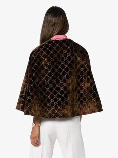 GUCCI GG VELVET CAPE - 棕色