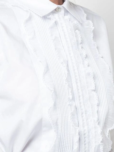 Shop Alexa Chung Ruffled Front Bib Shirt In White