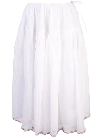 Shop Cecilie Bahnsen Rosie Skirt In White