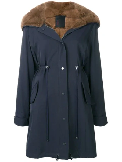 Shop Liska Hooded Parka Coat In Blue