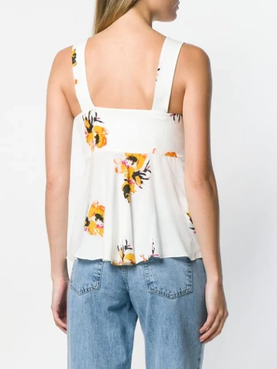Shop A.l.c Floral Babydoll Camisole In White