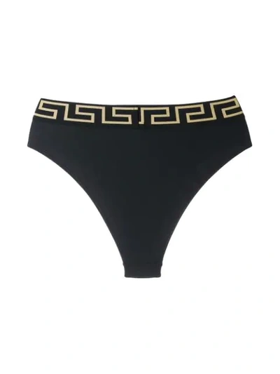 Shop Versace Greek Key Print Briefs In A1008  Black