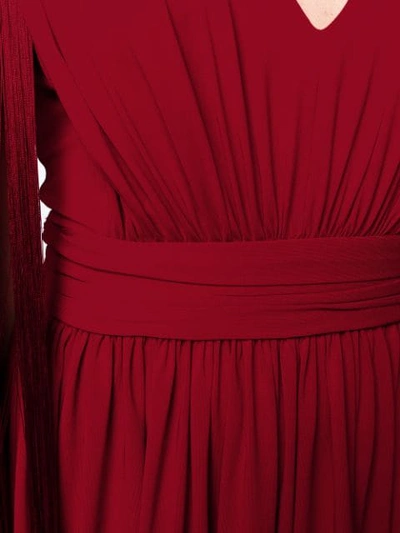 Shop Alberta Ferretti Side Slit Dress In Red