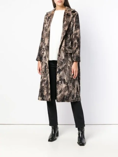 Shop Avant Toi Animalier Printed Coat - Black