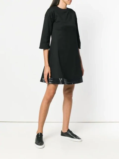 Shop Moncler Drawstring Hem Mini Dress In Black