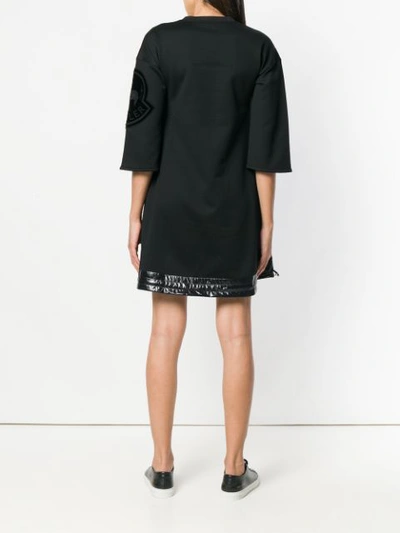 Shop Moncler Drawstring Hem Mini Dress In Black