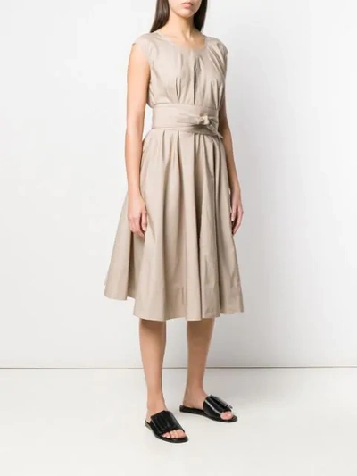 Shop Aspesi Flared Midi Dress In Neutrals