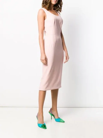 Shop Dolce & Gabbana Sleeveless Crepe Dress In Pink