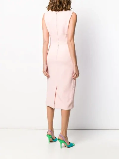 Shop Dolce & Gabbana Sleeveless Crepe Dress In Pink