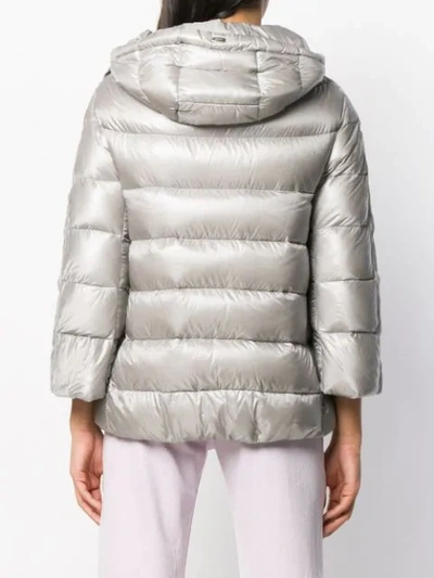 Shop Herno Hooded Puffer Jacket In Grey