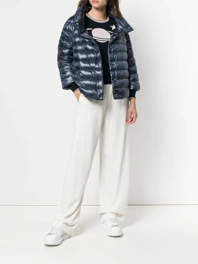 HERNO 绗缝鹅绒夹克 - 蓝色