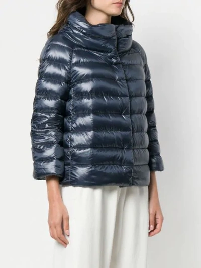 HERNO 绗缝鹅绒夹克 - 蓝色