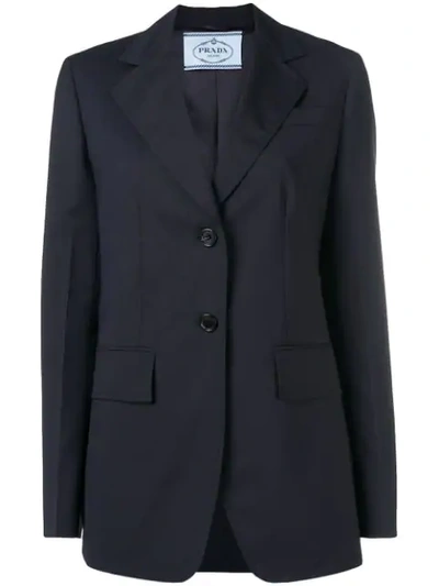 PRADA STRAIGHT-FIT BLAZER - 蓝色