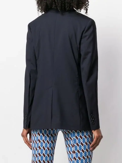 Shop Prada Straight-fit Blazer In Blue