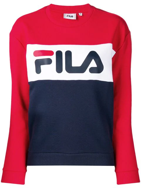 Fila Logo Cotton Blend Sweatshirt In Blue | ModeSens