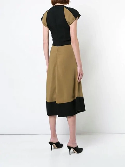 Shop Proenza Schouler Cap Sleeve V-neck Dress In Green