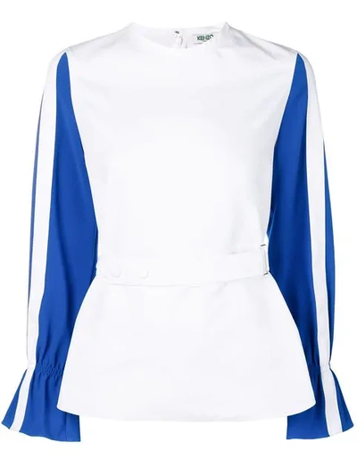 Shop Kenzo Contrast Sleeve Top In White