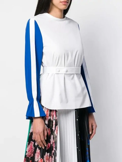 Shop Kenzo Contrast Sleeve Top In White