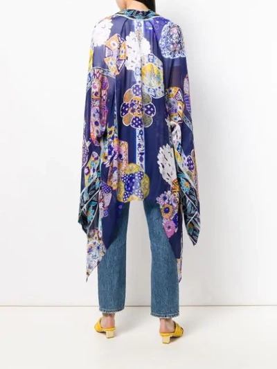 Shop Camilla Floral Printed Kimono In Blue