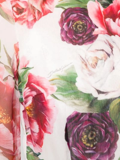 Shop Dolce & Gabbana Rose Print Pleated Dress - Multicolour