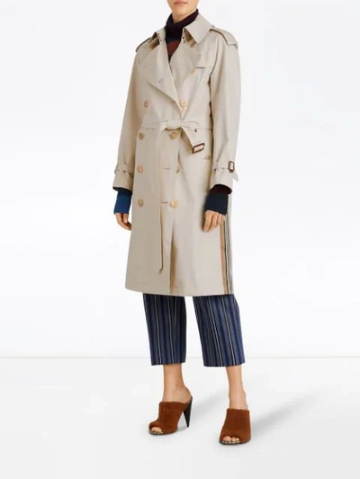 Shop Burberry Heritage Ribbon Cotton Gabardine Trench Coat In Neutrals