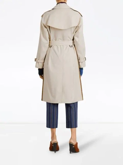 Shop Burberry Heritage Ribbon Cotton Gabardine Trench Coat In Neutrals
