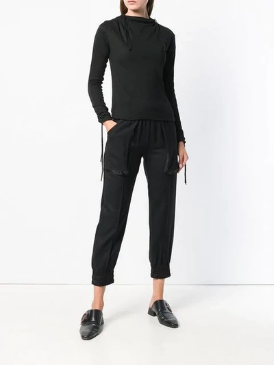 Shop Andrea Ya'aqov Turtle Neck T In Black