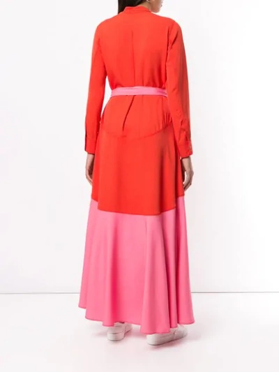 Shop Layeur Colour Block Dress In Red