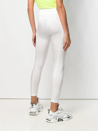 Shop Fendi Patch Detailed Leggings In White