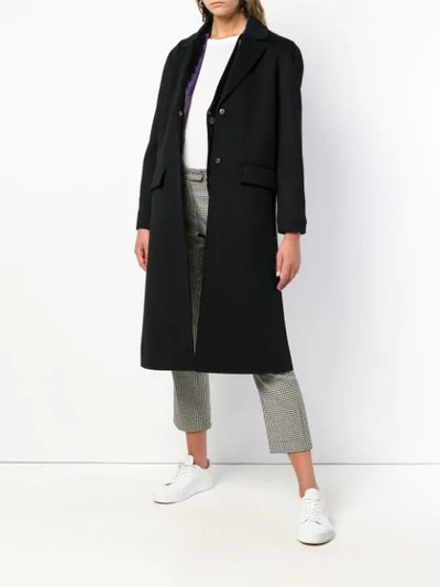 Shop P.a.r.o.s.h Long Sleeved Coat In Black